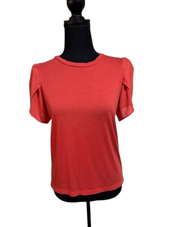 Michael Kors Tops - Michael Kors Puff Sleeve Red Top Size S